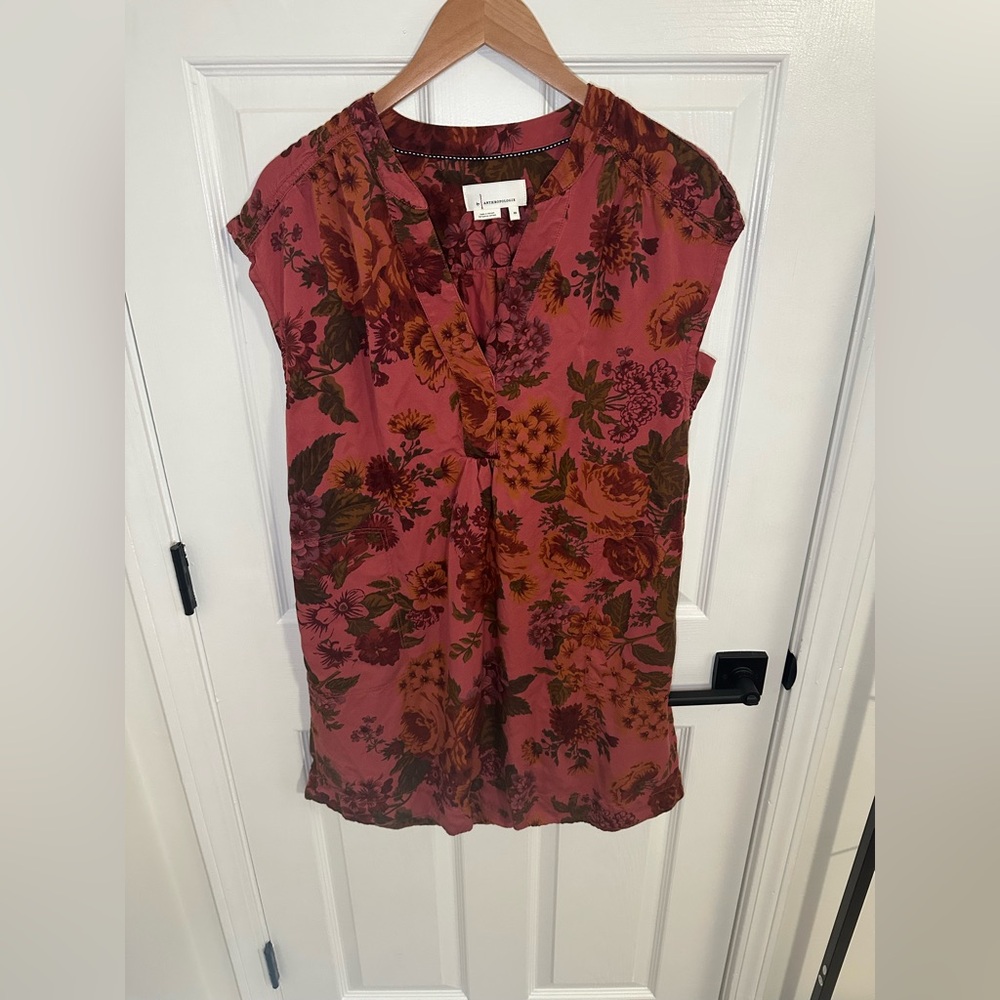 Anthropologie Kimber Tunic Size XS Relaxed Fit Floral Dress EUC